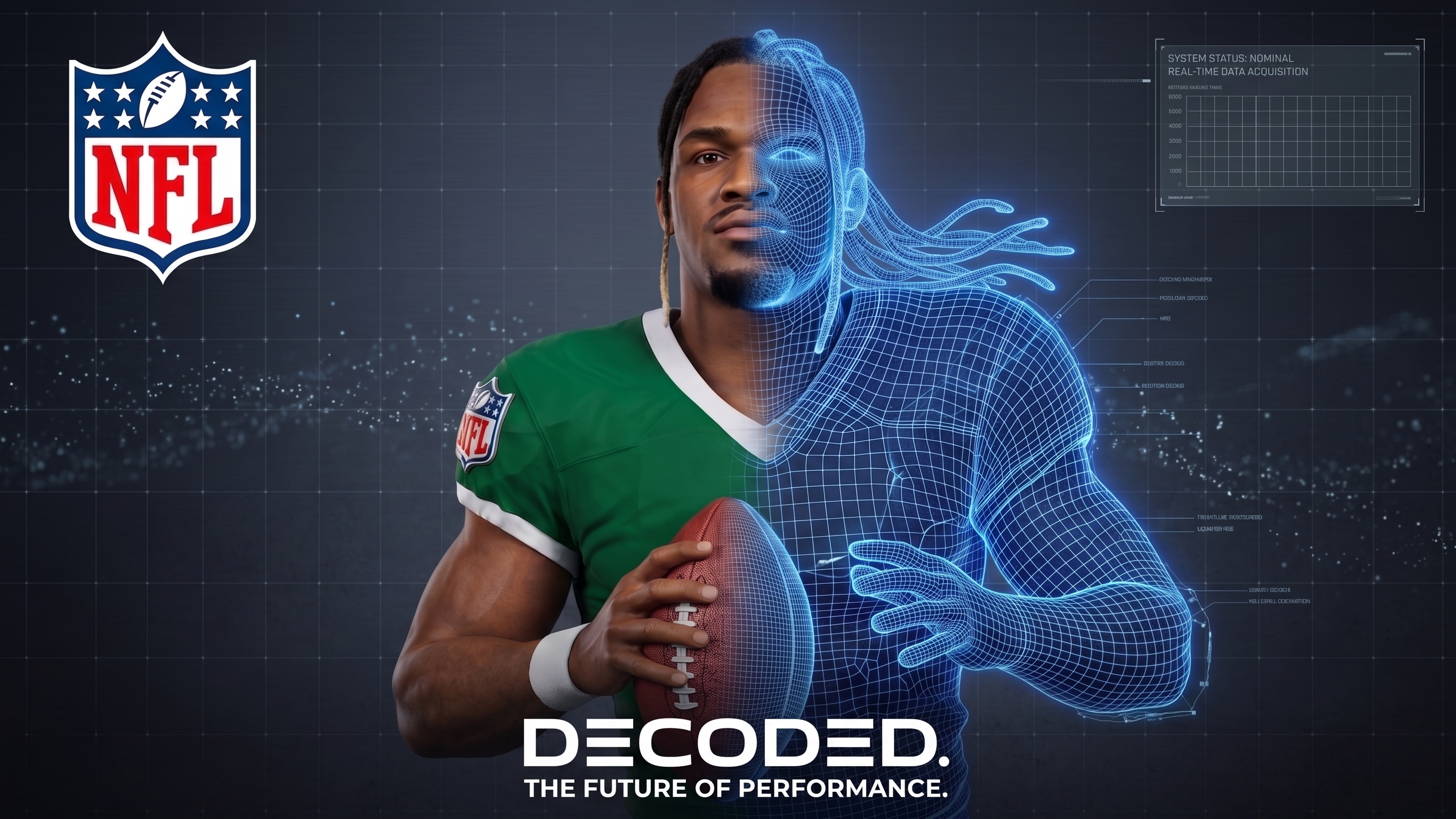NFL digital twin player advertisement — photorealistic 3D football player avatar by Digito