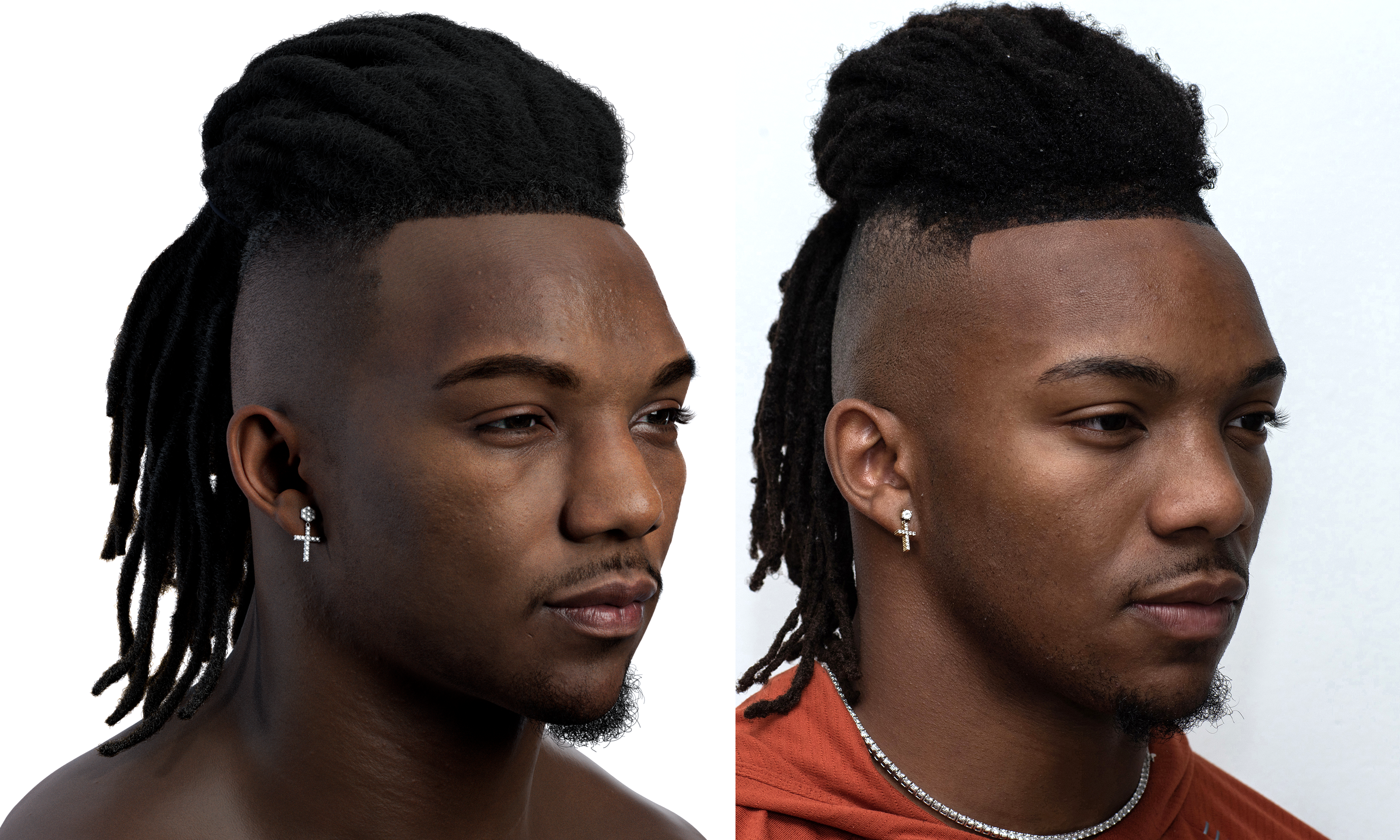 NFL player digital twin side by side comparison — 3D football player digital replica